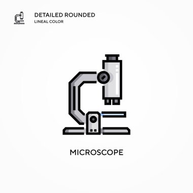 Mikroskop vektör simgesi. Modern vektör illüstrasyon kavramları. Düzenlemesi ve kişiselleştirmesi kolay.