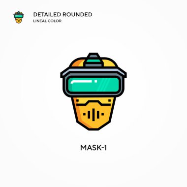 Maske-1 vektör simgesi. Modern vektör illüstrasyon kavramları. Düzenlemesi ve kişiselleştirmesi kolay.