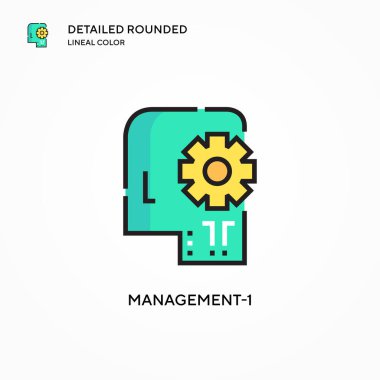 Yönetim-1 vektör simgesi. Modern vektör illüstrasyon kavramları. Düzenlemesi ve kişiselleştirmesi kolay.