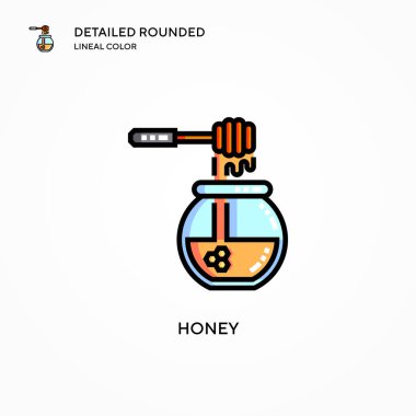 Bal vektörü simgesi. Modern vektör illüstrasyon kavramları. Düzenlemesi ve kişiselleştirmesi kolay.