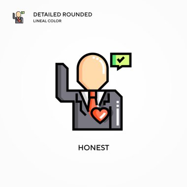 Dürüst vektör simgesi. Modern vektör illüstrasyon kavramları. Düzenlemesi ve kişiselleştirmesi kolay.