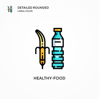 Sağlıklı yiyecek vektör simgesi. Modern vektör illüstrasyon kavramları. Düzenlemesi ve kişiselleştirmesi kolay.