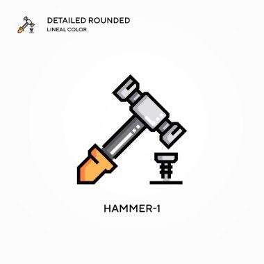 Çekiç-1 vektör simgesi. Modern vektör illüstrasyon kavramları. Düzenlemesi ve kişiselleştirmesi kolay.