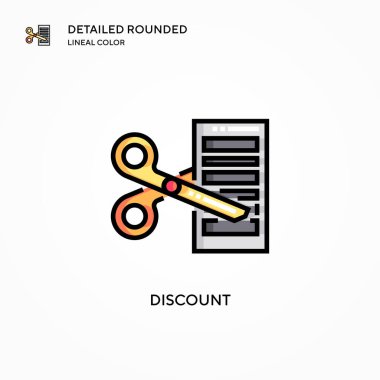 İndirimli vektör simgesi. Modern vektör illüstrasyon kavramları. Düzenlemesi ve kişiselleştirmesi kolay.