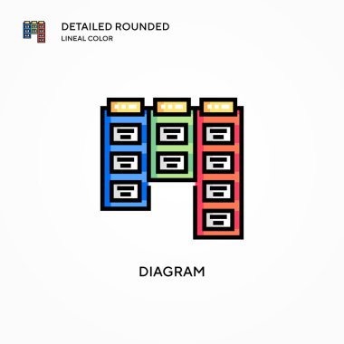 Diyagram vektör simgesi. Modern vektör illüstrasyon kavramları. Düzenlemesi ve kişiselleştirmesi kolay.