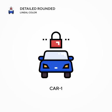 Araç-1 vektör simgesi. Modern vektör illüstrasyon kavramları. Düzenlemesi ve kişiselleştirmesi kolay.