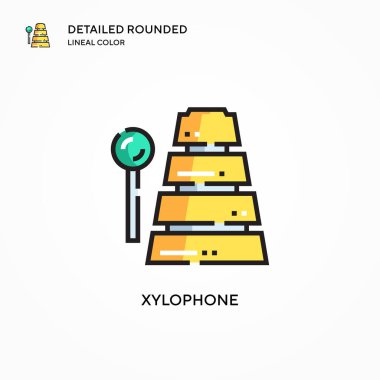Ksilofon vektör simgesi. Modern vektör illüstrasyon kavramları. Düzenlemesi ve kişiselleştirmesi kolay.