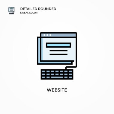 Web sitesi vektör simgesi. Modern vektör illüstrasyon kavramları. Düzenlemesi ve kişiselleştirmesi kolay.