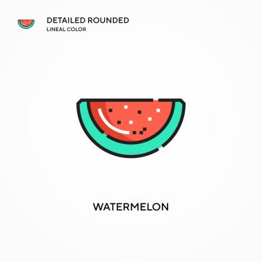 Karpuz vektör simgesi. Modern vektör illüstrasyon kavramları. Düzenlemesi ve kişiselleştirmesi kolay.