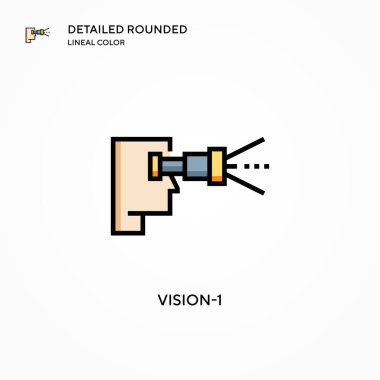 Vision-1 vektör simgesi. Modern vektör illüstrasyon kavramları. Düzenlemesi ve kişiselleştirmesi kolay.