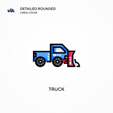 Kamyon vektör simgesi. Modern vektör illüstrasyon kavramları. Düzenlemesi ve kişiselleştirmesi kolay.