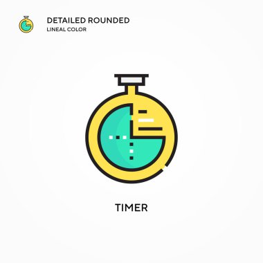 Zamanlayıcı vektör simgesi. Modern vektör illüstrasyon kavramları. Düzenlemesi ve kişiselleştirmesi kolay.