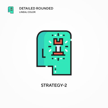 Strateji-2 vektör simgesi. Modern vektör illüstrasyon kavramları. Düzenlemesi ve kişiselleştirmesi kolay.