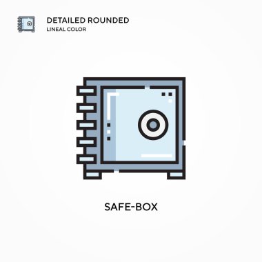 Güvenli kutu vektör simgesi. Modern vektör illüstrasyon kavramları. Düzenlemesi ve kişiselleştirmesi kolay.