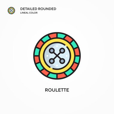 Rulet vektör simgesi. Modern vektör illüstrasyon kavramları. Düzenlemesi ve kişiselleştirmesi kolay.