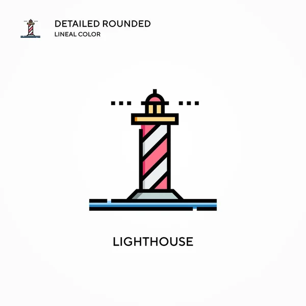 Lighthouse Vector Icon Modern Vector Illustration Concepts Easy Edit Customize — Stock Vector