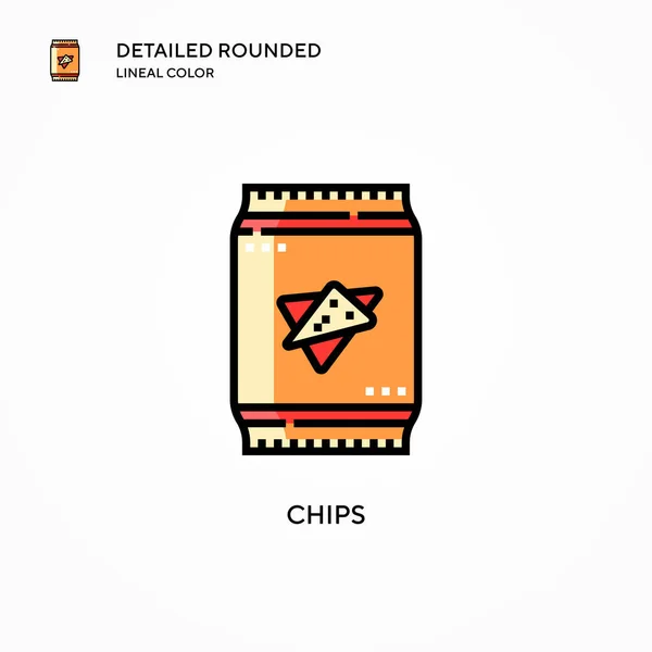 Chips Vector Icono Conceptos Modernos Ilustración Vectorial Fácil Editar Personalizar — Archivo Imágenes Vectoriales