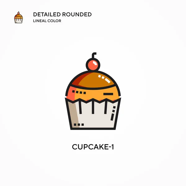 Ícone Vetor Cupcake Conceitos Modernos Ilustração Vetorial Fácil Editar Personalizar —  Vetores de Stock