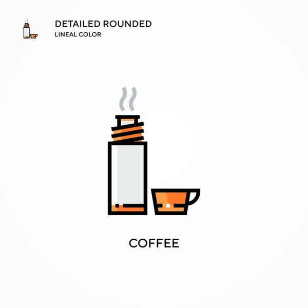 Icono Del Vector Café Conceptos Modernos Ilustración Vectorial Fácil Editar — Vector de stock