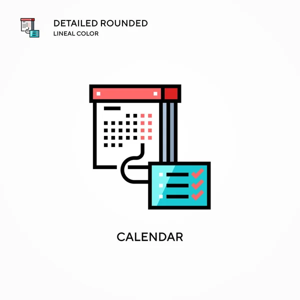 Icono Vector Calendario Conceptos Modernos Ilustración Vectorial Fácil Editar Personalizar — Archivo Imágenes Vectoriales