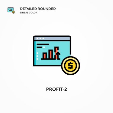 Profit-2 vektör simgesi. Modern vektör illüstrasyon kavramları. Düzenlemesi ve kişiselleştirmesi kolay.