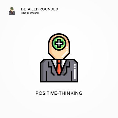 Pozitif düşünme vektör simgesi. Modern vektör illüstrasyon kavramları. Düzenlemesi ve kişiselleştirmesi kolay.