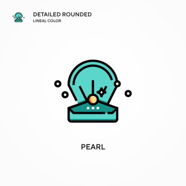 İnci vektör simgesi. Modern vektör illüstrasyon kavramları. Düzenlemesi ve kişiselleştirmesi kolay.