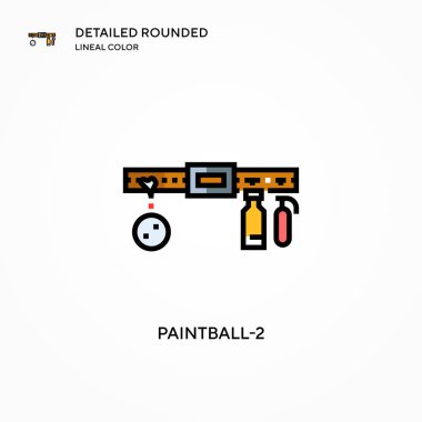 Paintball-2 vektör simgesi. Modern vektör illüstrasyon kavramları. Düzenlemesi ve kişiselleştirmesi kolay.