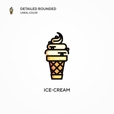 Dondurma vektör simgesi. Modern vektör illüstrasyon kavramları. Düzenlemesi ve kişiselleştirmesi kolay.