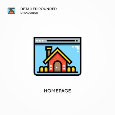 Ana sayfa vektör simgesi. Modern vektör illüstrasyon kavramları. Düzenlemesi ve kişiselleştirmesi kolay.