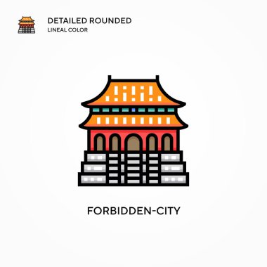 Yasak şehir vektör simgesi. Modern vektör illüstrasyon kavramları. Düzenlemesi ve kişiselleştirmesi kolay.