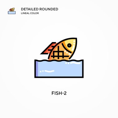 Fish-2 vektör simgesi. Modern vektör illüstrasyon kavramları. Düzenlemesi ve kişiselleştirmesi kolay.