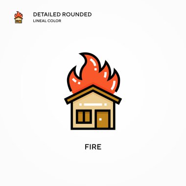 Vektör simgesini ateşle. Modern vektör illüstrasyon kavramları. Düzenlemesi ve kişiselleştirmesi kolay.