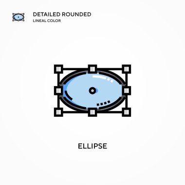 Elips vektör simgesi. Modern vektör illüstrasyon kavramları. Düzenlemesi ve kişiselleştirmesi kolay.