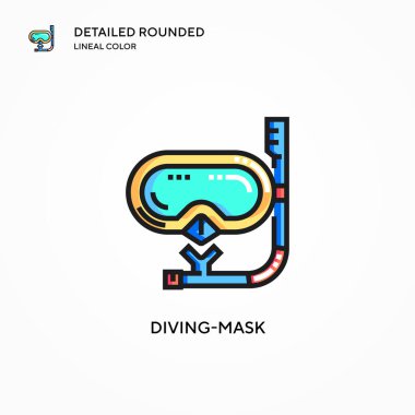 Dalış maskesi vektör simgesi. Modern vektör illüstrasyon kavramları. Düzenlemesi ve kişiselleştirmesi kolay.
