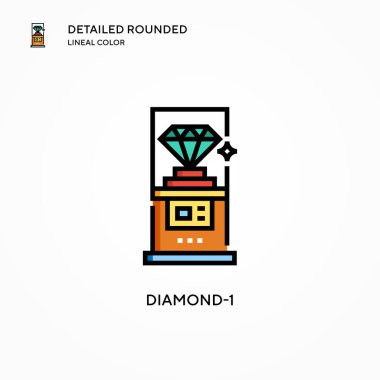 Elmas-1 vektör simgesi. Modern vektör illüstrasyon kavramları. Düzenlemesi ve kişiselleştirmesi kolay.