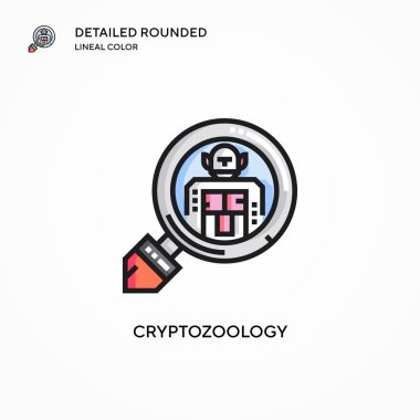 Kriptozooloji vektör ikonu. Modern vektör illüstrasyon kavramları. Düzenlemesi ve kişiselleştirmesi kolay.