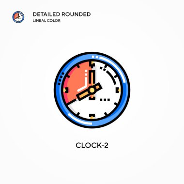 Saat 2 vektör simgesi. Modern vektör illüstrasyon kavramları. Düzenlemesi ve kişiselleştirmesi kolay.