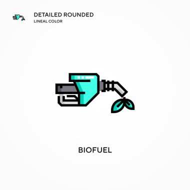 Biyoyakıt vektör simgesi. Modern vektör illüstrasyon kavramları. Düzenlemesi ve kişiselleştirmesi kolay.