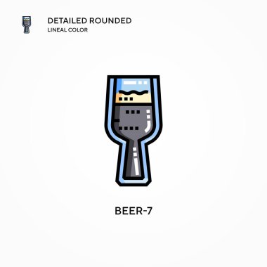 Bira-7 vektör simgesi. Modern vektör illüstrasyon kavramları. Düzenlemesi ve kişiselleştirmesi kolay.