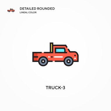 Kamyon-3 vektör simgesi. Modern vektör illüstrasyon kavramları. Düzenlemesi ve kişiselleştirmesi kolay.