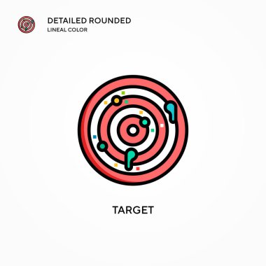 Hedef vektör simgesi. Modern vektör illüstrasyon kavramları. Düzenlemesi ve kişiselleştirmesi kolay.