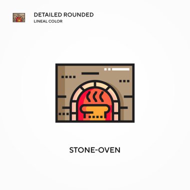 Taş fırını vektör simgesi. Modern vektör illüstrasyon kavramları. Düzenlemesi ve kişiselleştirmesi kolay.
