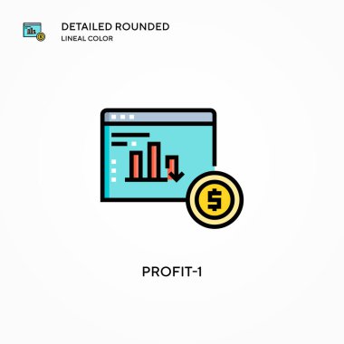 Profit-1 vektör simgesi. Modern vektör illüstrasyon kavramları. Düzenlemesi ve kişiselleştirmesi kolay.