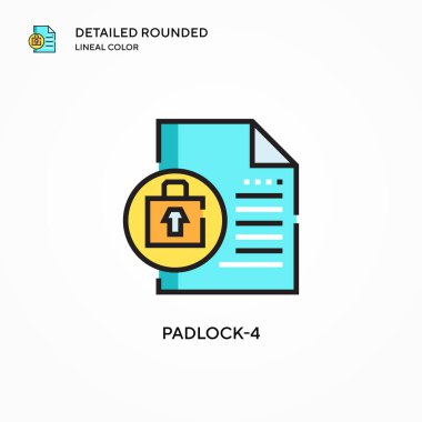 Asma kilit-4 vektör simgesi. Modern vektör illüstrasyon kavramları. Düzenlemesi ve kişiselleştirmesi kolay.