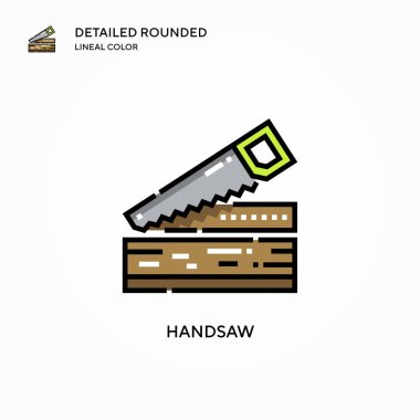 El testeresi vektör simgesi. Modern vektör illüstrasyon kavramları. Düzenlemesi ve kişiselleştirmesi kolay.