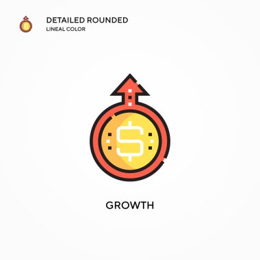 Büyüme vektör simgesi. Modern vektör illüstrasyon kavramları. Düzenlemesi ve kişiselleştirmesi kolay.