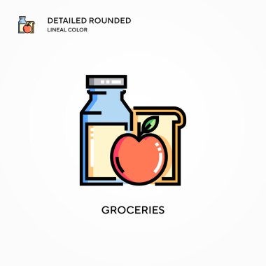 Market vektör simgesi. Modern vektör illüstrasyon kavramları. Düzenlemesi ve kişiselleştirmesi kolay.