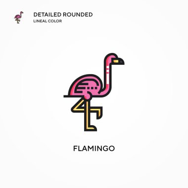 Flamingo vektör simgesi. Modern vektör illüstrasyon kavramları. Düzenlemesi ve kişiselleştirmesi kolay.