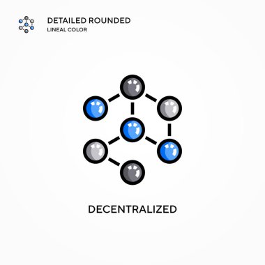 Merkezi olmayan vektör simgesi. Modern vektör illüstrasyon kavramları. Düzenlemesi ve kişiselleştirmesi kolay.
